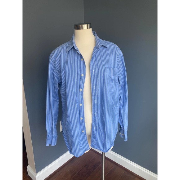 J Crew mens blue/white striped button down shirt - Picture 1 of 6